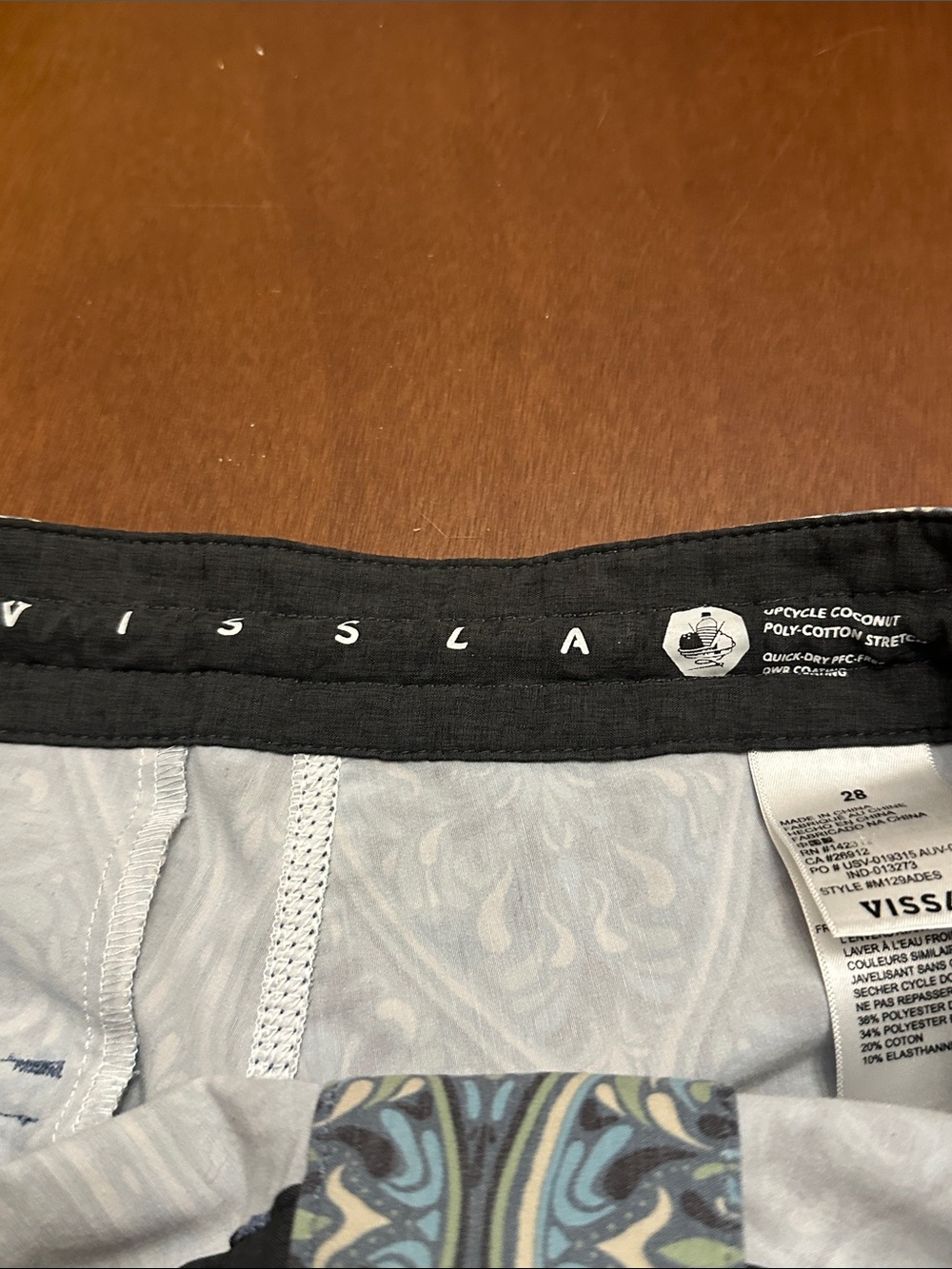 VISSLA Blue Floral-Patterned Men’s Swim Board Shorts - Picture 8 of 14